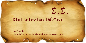 Dimitrievics Dóra névjegykártya
